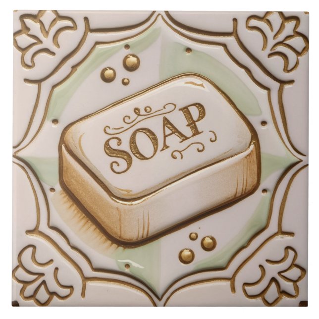 Bar Dourado e branco do banheiro soap engraçado (Frente)