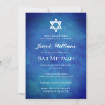 Bar Judeu Mitzvah Blue Watercolor Convite<br><div class="desc">Bar Judeu Mitzvah Personalizou Convite para Aquarela Azul</div>