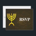 Bar Menorah Flame/Bat Mitzvah RSVP<br><div class="desc">Uma placa RSVP para acompanhar os convites do Bar/Bat Mitzvah com o mesmo design.</div>