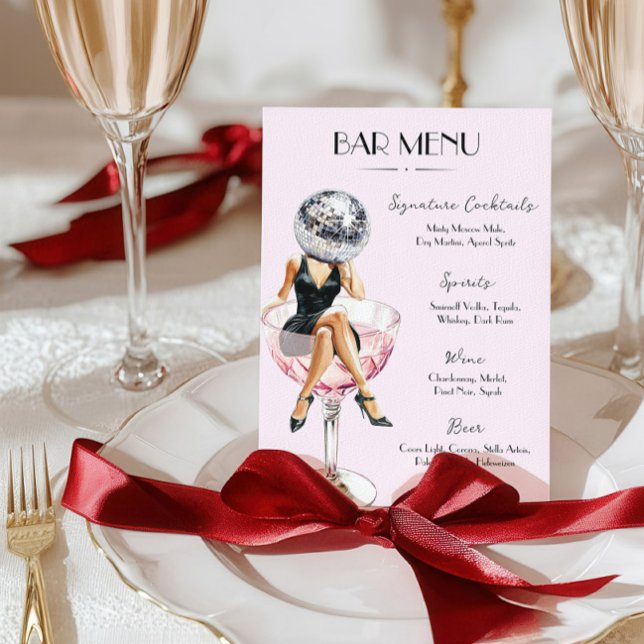 Bar Menu Disco Cocktail Girl (Bar Menu Disco Cocktail Girl )