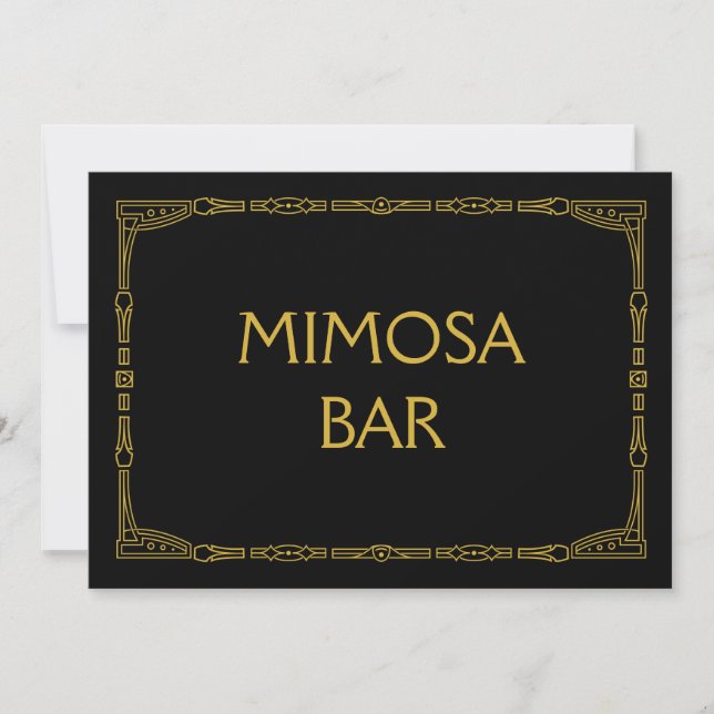 "Bar Mimosa" Dourado Arte Estilo de Casamento (Frente)