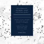 Bar Minimalista Mitzvah Marinho Prata Azul<br><div class="desc">Esquema minimalista em folha real. Escolha dourado,  rosa ou folha prateada em fundo de cor personalizado para corresponder ao seu evento.</div>