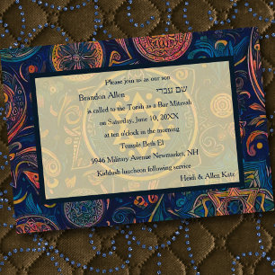 Bar Mitzvah Abstrato de Convite Design