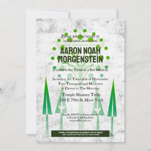 Bar Mitzvah Árvores da Vida Verde Branco ao Ar Liv