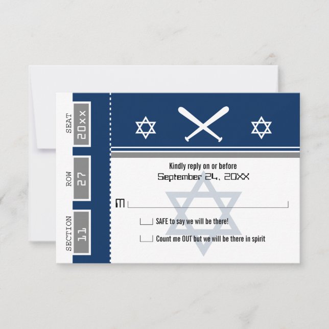 Bar Mitzvah Baseball Ticket RSVP (Frente)