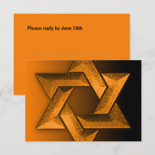Bar Mitzvah Black e Orange Star de David RSVP