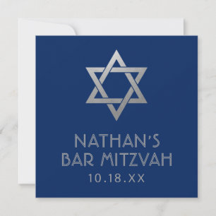 Bar Mitzvah Blue Silver Star do David Mini Sinal