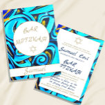 Bar Mitzvah Blue Star do Convite Judaico David<br><div class="desc">Marque a cena para uma celebração moderna do tema. O padrão de tipo de grafite azul é a cor de fundo deste elegante Bar personalizado Mitzvah design. Altere facilmente as informações para o seu próprio convite personalizado. De uma gama de papéis de carta personalizados dos Designs Finos de Chessie.</div>