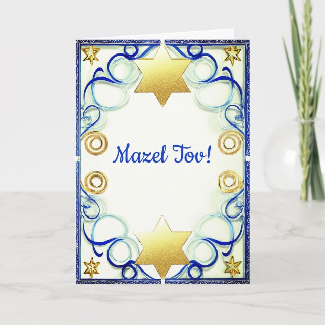 Bar Mitzvah Card Mazel Tov, Cartão Saudável (Frente)