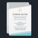 BAR MITZVAH CONVITE cinzas legal de azul-turquesa<br><div class="desc">por kat massard >> www.simplysweetPAPERIE.com << Um design simples, mas clássico, para a celebração do BAR MITZVAH do seu filho. Uau seus amigos e família com este pequeno número;D Configuração como modelo é simples para você adicionar seus próprios detalhes, adicionar sua foto ou clicar no botão personalizar e você pode...</div>