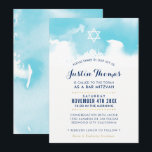 BAR MITZVAH convite para aqua azul-aqua moderna<br><div class="desc">pelo kat massard >> kat@simplysweetPAPERIE.com <<< - - - - - - - - - - - - - - - - - - - - - - - - - - - - - - - - - - - - - - - - - - - - -...</div>