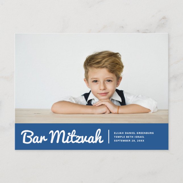 Bar Mitzvah Convite Personalizado Simples (Frente)