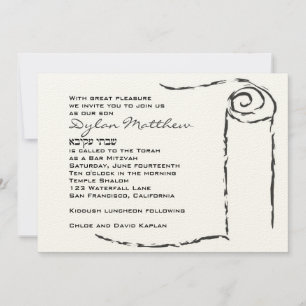 Bar Mitzvah Convite Torah Scroll