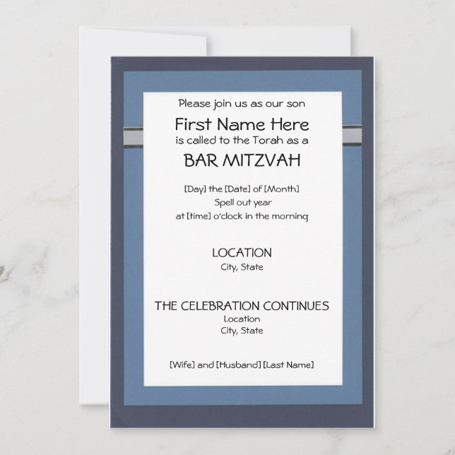 Bar Mitzvah Convites (Frente)