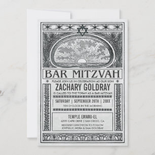 Bar Mitzvah Convites Vintage Mystical