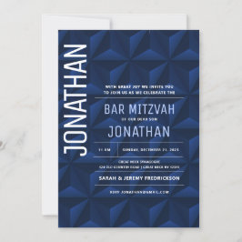 Bar Mitzvah Elegante Marinho Estrela de Convite Da