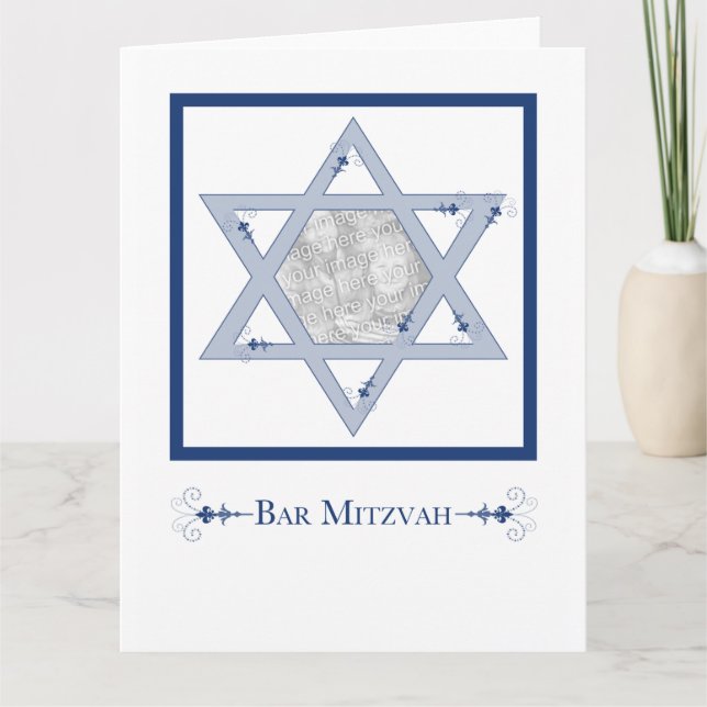 bar mitzvah (estrela de david elegance cartão com  (Frente)