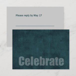 Bar Mitzvah Grunge Placa RSVP Teal