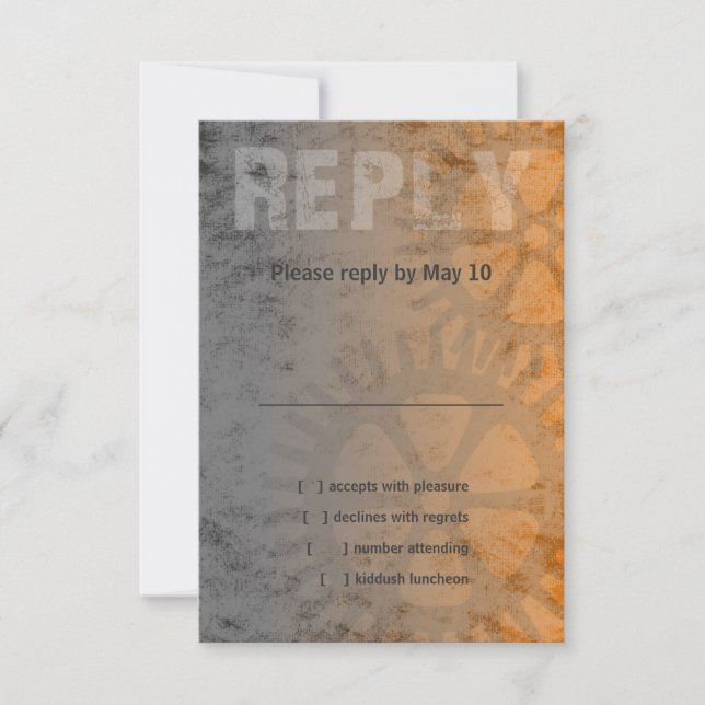 Bar Mitzvah Industrial Grunge RSVP (Frente)
