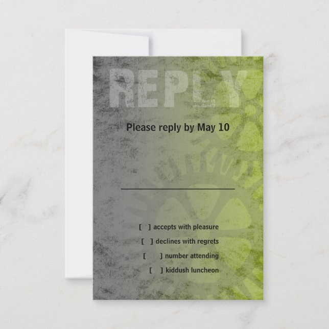 Bar Mitzvah Industrial Grunge RSVP (Frente)