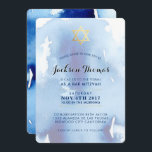 BAR MITZVAH na moda ouro, convite para aquarela az<br><div class="desc">*** NOTA - O EFEITO DA FOLHA DE OURO É UMA IMPRESSÃO *** - - - - - - - - - - - - - - - - - - - - - - - - - - - - - - - - - - - - - -...</div>