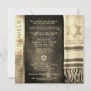 Bar Mitzvah Prayer Shawl Convite