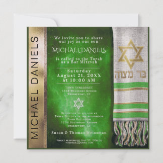 Bar Mitzvah Prayer Shawl Convite