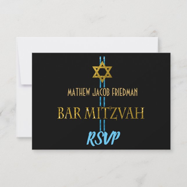 Bar Mitzvah Star de David RSVP (Frente)