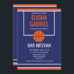 Bar Mitzvah Vintage Convite para Basquete<br><div class="desc">Celebre a sua não-tão-pequenina que vem da idade. Convide a sua família a ver o chalá a ser fatiado com este convite de bar mitzvah inspirado no basquete personalizado. //CORRESPONDENTE À PLACA RSVP EM COMPRO//</div>