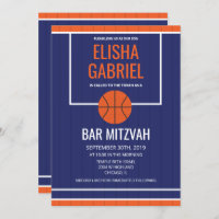 Bar Mitzvah Vintage Convite para Basquete
