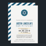BAR MODERNO MITZVAH FAZ CONVITE legal azul escuro<br><div class="desc">pelo kat massard >> kat@simplysweetPAPERIE.com <<< design de convite de tendência para o BAR do seu filho MITZVAH Setup como modelo, é simples você adicionar seus próprios detalhes ou clicar no botão personalizar e você pode adicionar ou alterar texto, fontes, tamanhos etc. DICA: 1. Para alterar/mover gráficos / alterar a...</div>