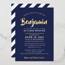 BAR na moda moderno MITZVAH Ouro marinho