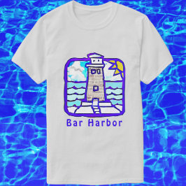 Bar porto Maine Farol Ondas do Oceano Camisa
