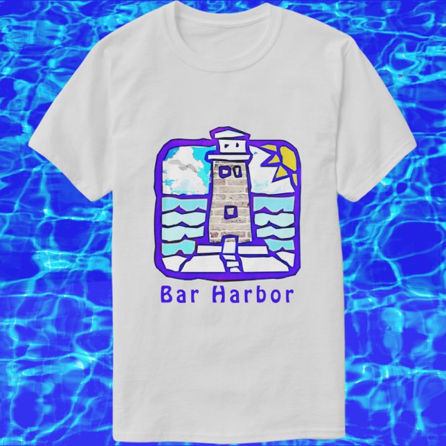 Bar porto Maine Farol Ondas do Oceano Camisa (Criador carregado)