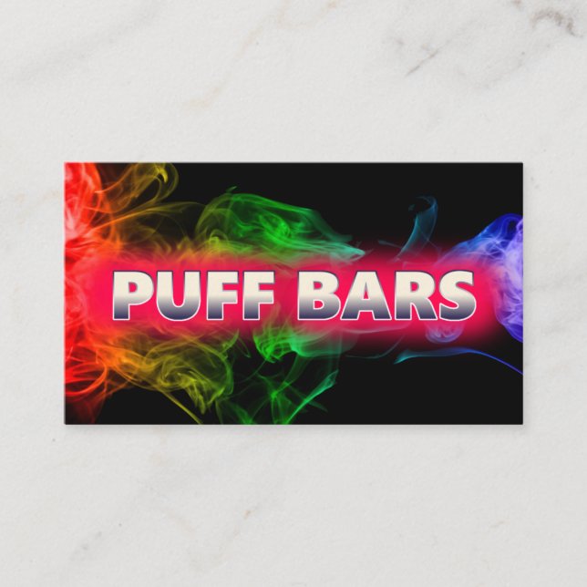 Bar Puff Vapes descartáveis Cartão de visita preto (Frente)