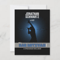 Bar Rock Star Mitzvah RSVP Resposta de Prata Negra