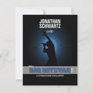 Bar Rock Star Mitzvah RSVP Resposta de Prata Negra