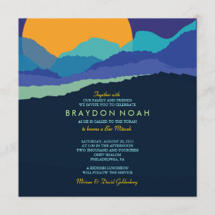 Bar SUNSET & MOUNTAINS Bat Mitzvah Convite