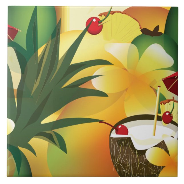 Bar Tropical de Luau Tropical de Tiki Grande Azule (Frente)