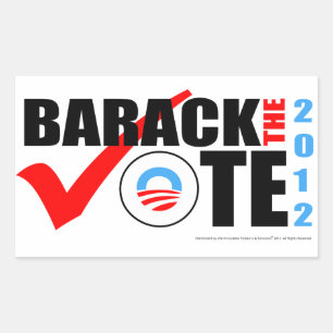 Barack a etiqueta do voto com ano vertical