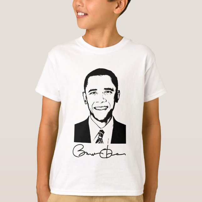 Barack Obama - Camisa de Capa Longa da Criança (Frente)