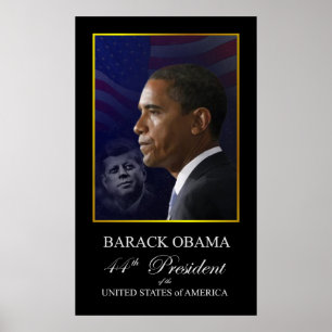 Barack Obama com John Kennedy Poster