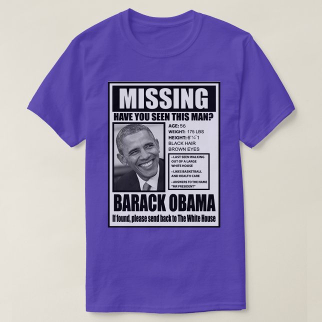 Barack Obama Desaparecendo Paródia Sem Camisa Bara (Frente do Design)