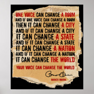 BARACK OBAMA-ONE VOICE POSTER B2