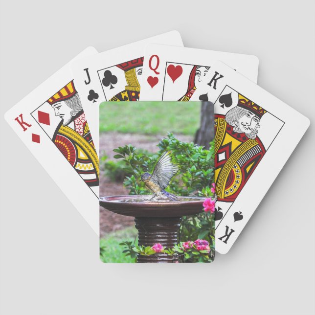 Baralho 030 cartões de jogo do banho do Bluebird (Verso)