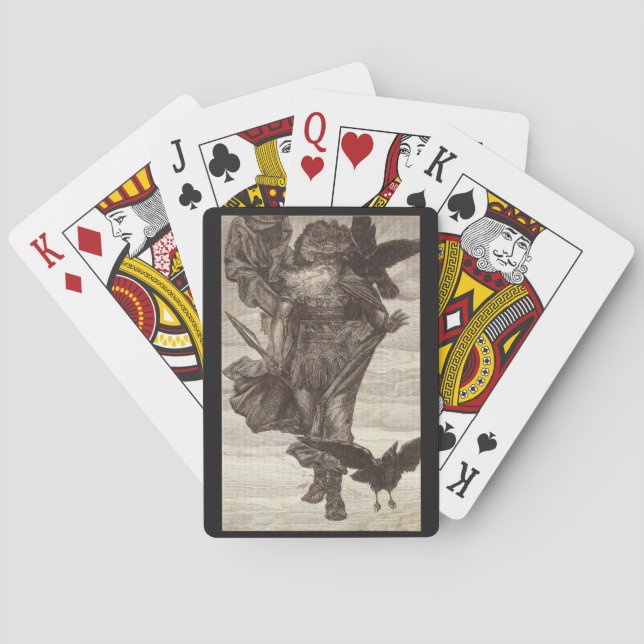 Baralho 1871 Odin, deus dos noruegueses da sabedoria (Verso)