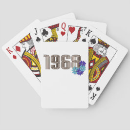 Baralho 1968 - Sinal de Paz Hippie Flower Power Aqua Purpl