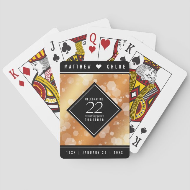 Baralho 22º aniversário do Casamento de Cobre (Verso)