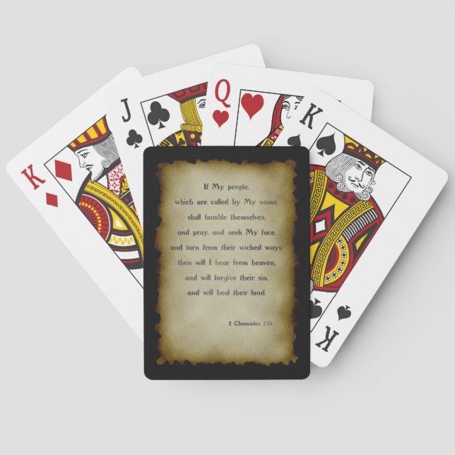 Baralho 2 Crônicas 7:14 Placas de Reprodução (Verso)