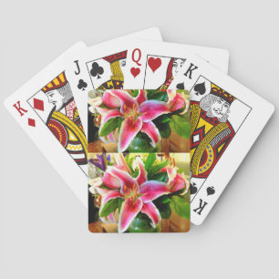 Baralho 2 lírios escarnecidos jogando cartas